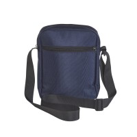 Grained Polyester Medium Top Zip X-Body Bag with 2 Front Zips & Back Zip